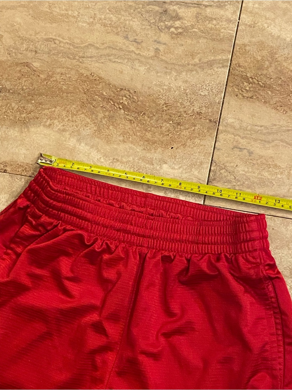 Nike Men’s Red Athletic Long Shorts Shiny Y2K - Picture 3 of 10